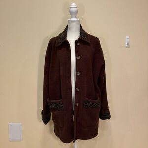 Alta Brown Button-Front Wool Blend Jacket – Size S